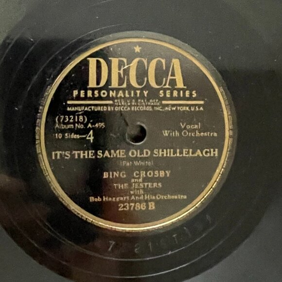 Bing Crosby St. Patrick's Day 5 Record Set Vinyl / 10" Media - Copyright 1946 - Picture 9 of 16